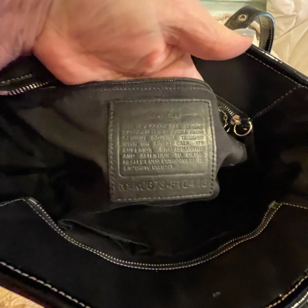 VINTAGE COACH BLACK LEATHER, SATCHEL HOBO SHOULDER BAG - Picture 4 of 16
